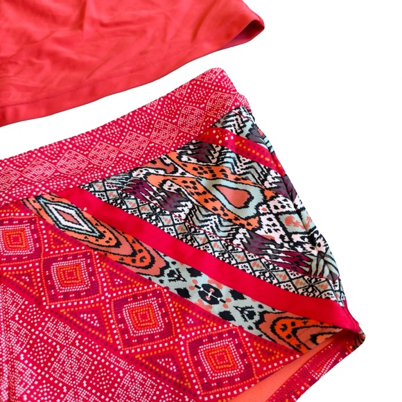 Prana Two Piece Swimsuit Halter Top Raya Bottom Carmine Pink Marrakesh Med NWT - Picture 7 of 11